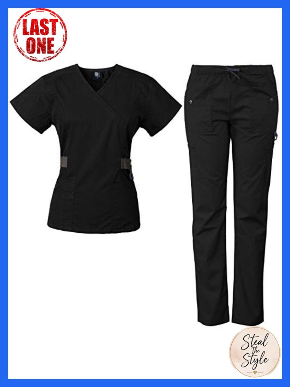 Women's Medical Scrub Set 12-Pocket Mock Neck Slim Fit